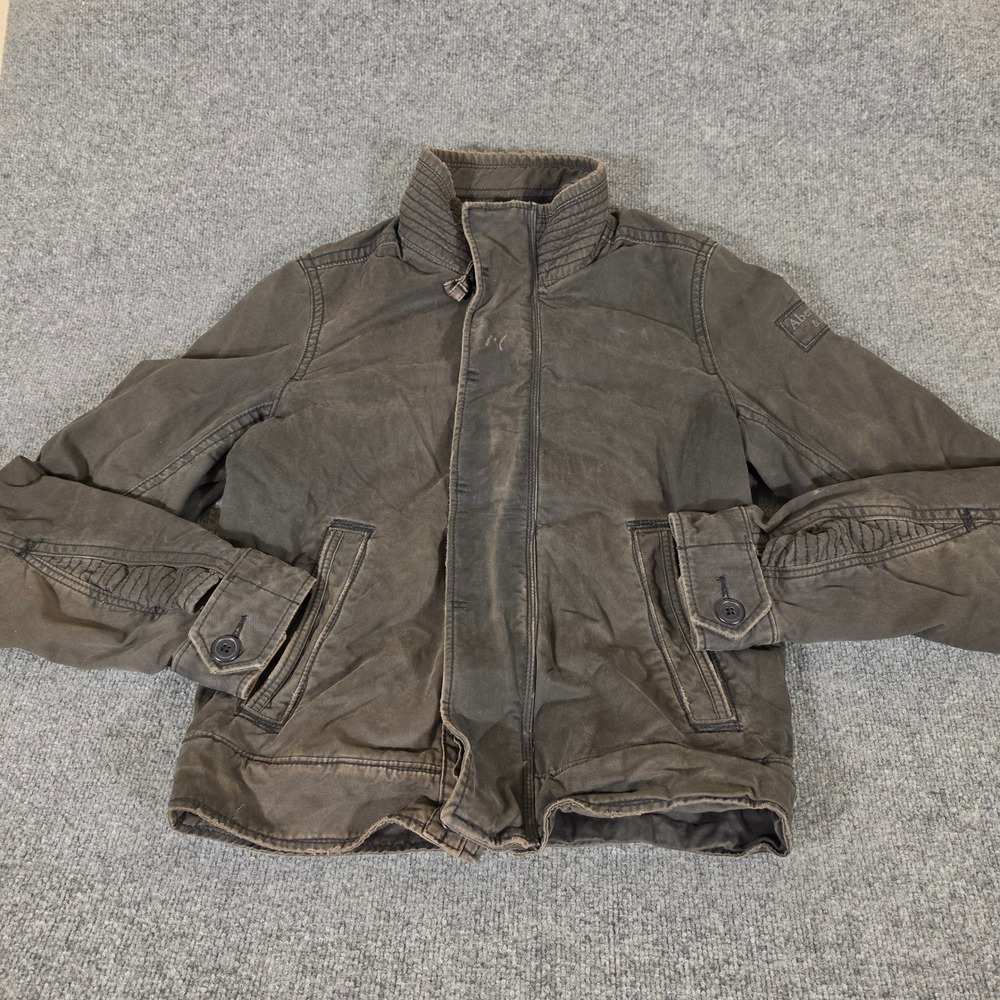 2000s Abercrombie & Fitch Hamilton Jacket Mens Medium Brown Plaid Lined Coat